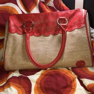 Beachy hemp-ish purse w/boho floral print 🐢